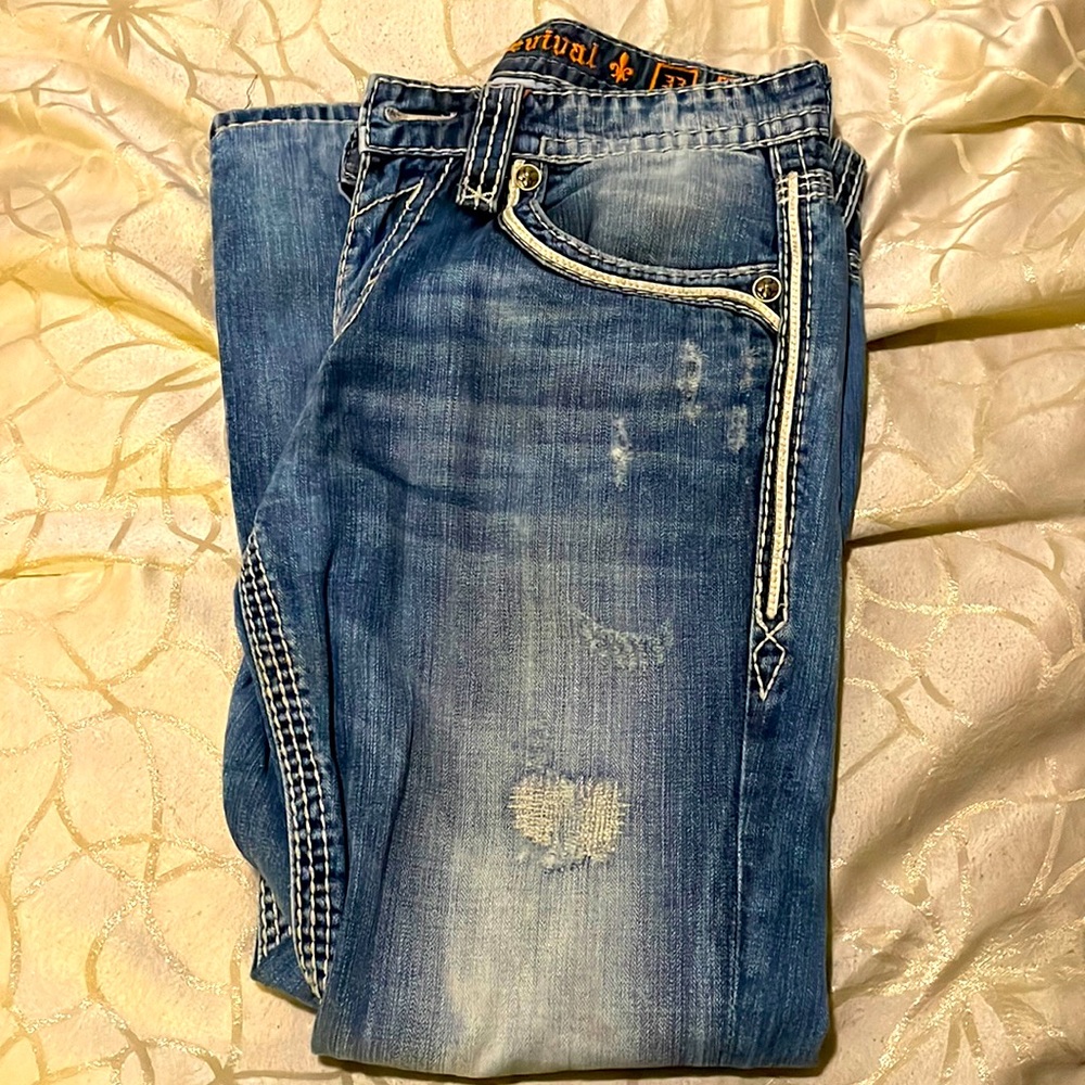 Mens Rock Revival Jeans - Kael Boot